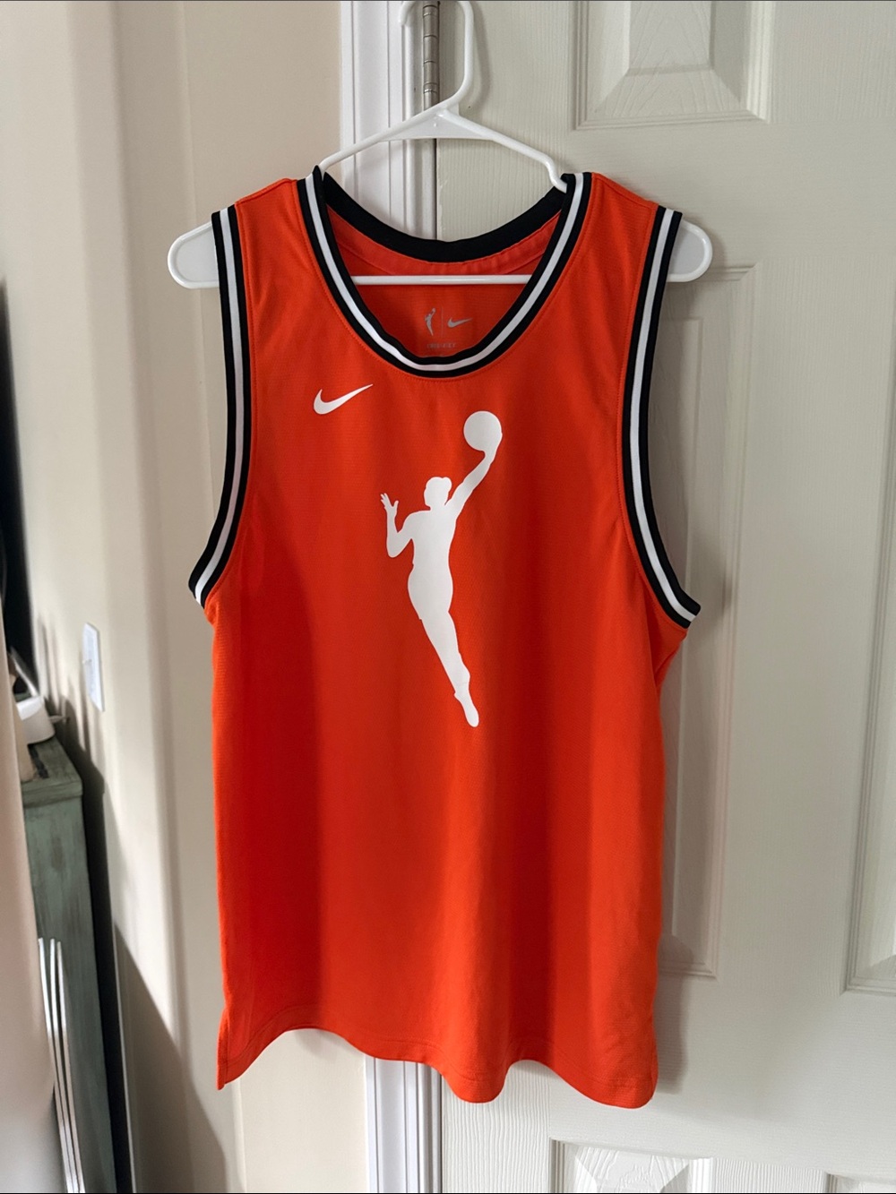 Nike Orange Basketball Tank with White Player Silhouette
